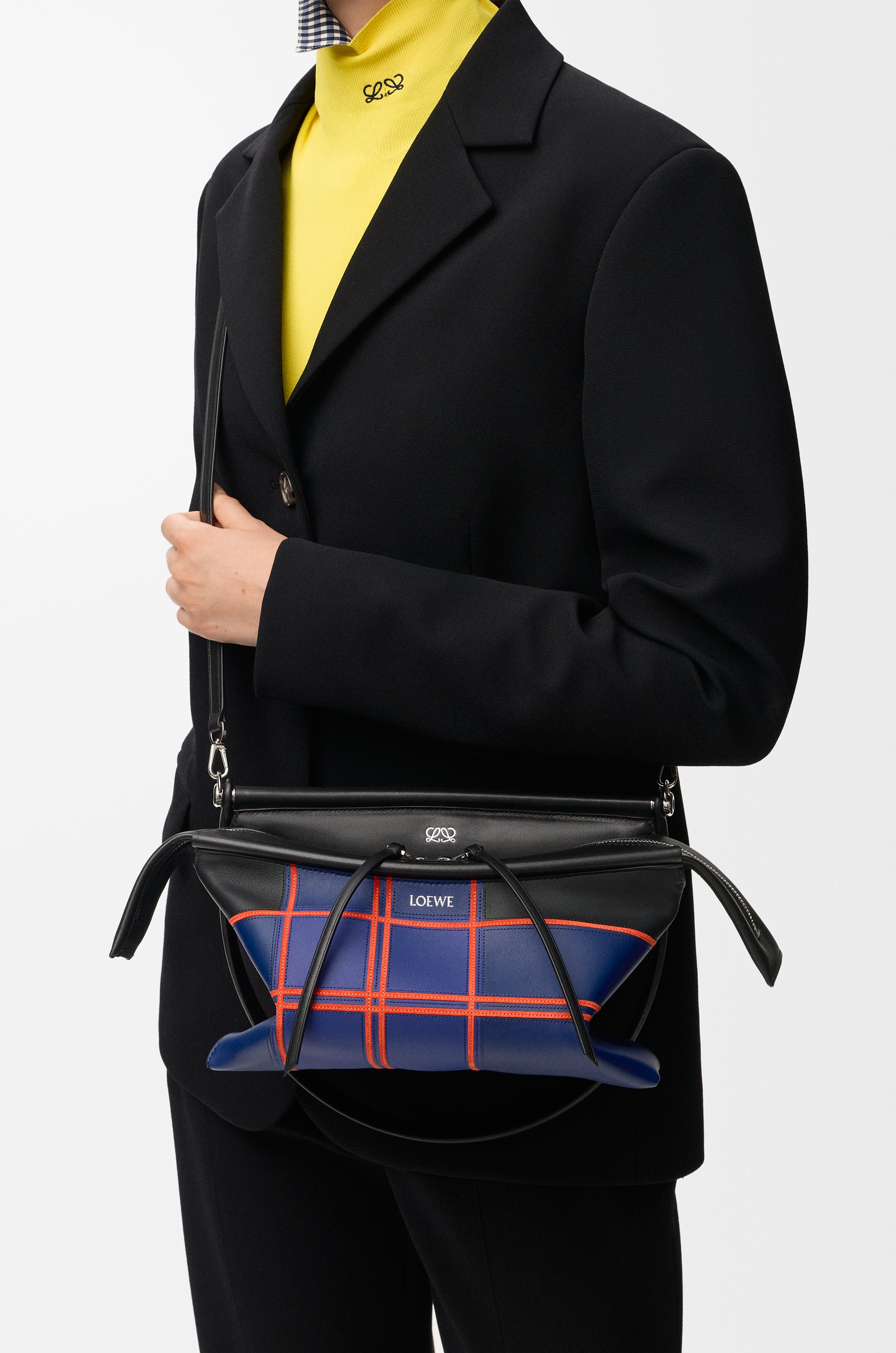 Loewe Small Whisker bag in check intarsio