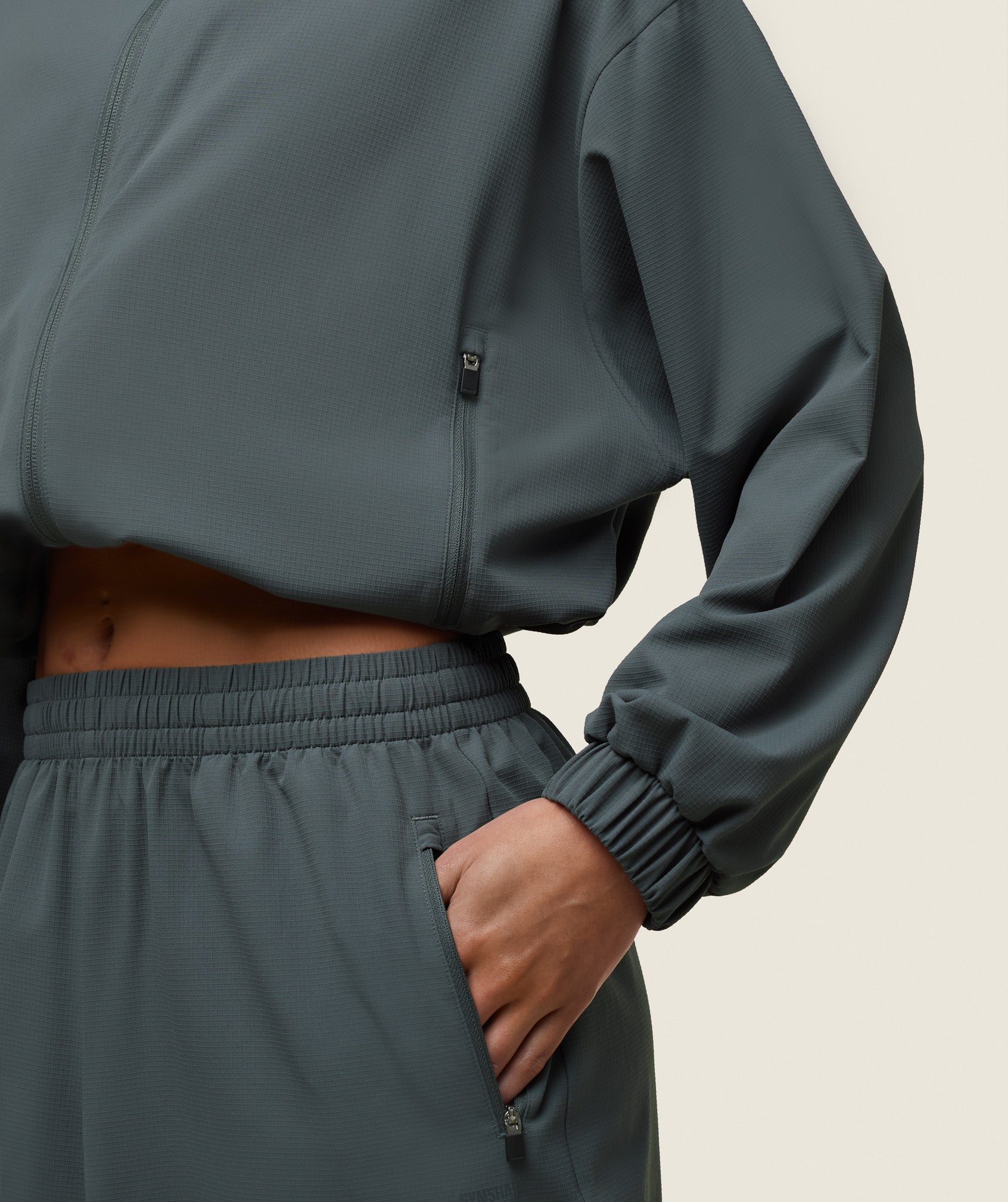 Women's Gymshark Everywear Cropped Lightweight Jacket Slate Teal