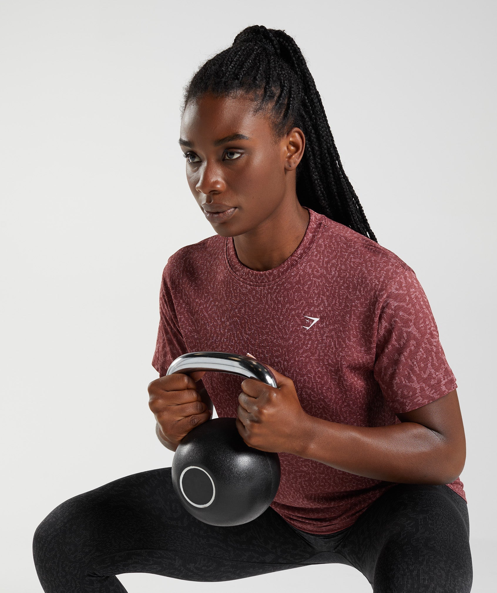 Women's Gymshark Adapt Animal Seamless T-Shirt Reef | Cherry Brown