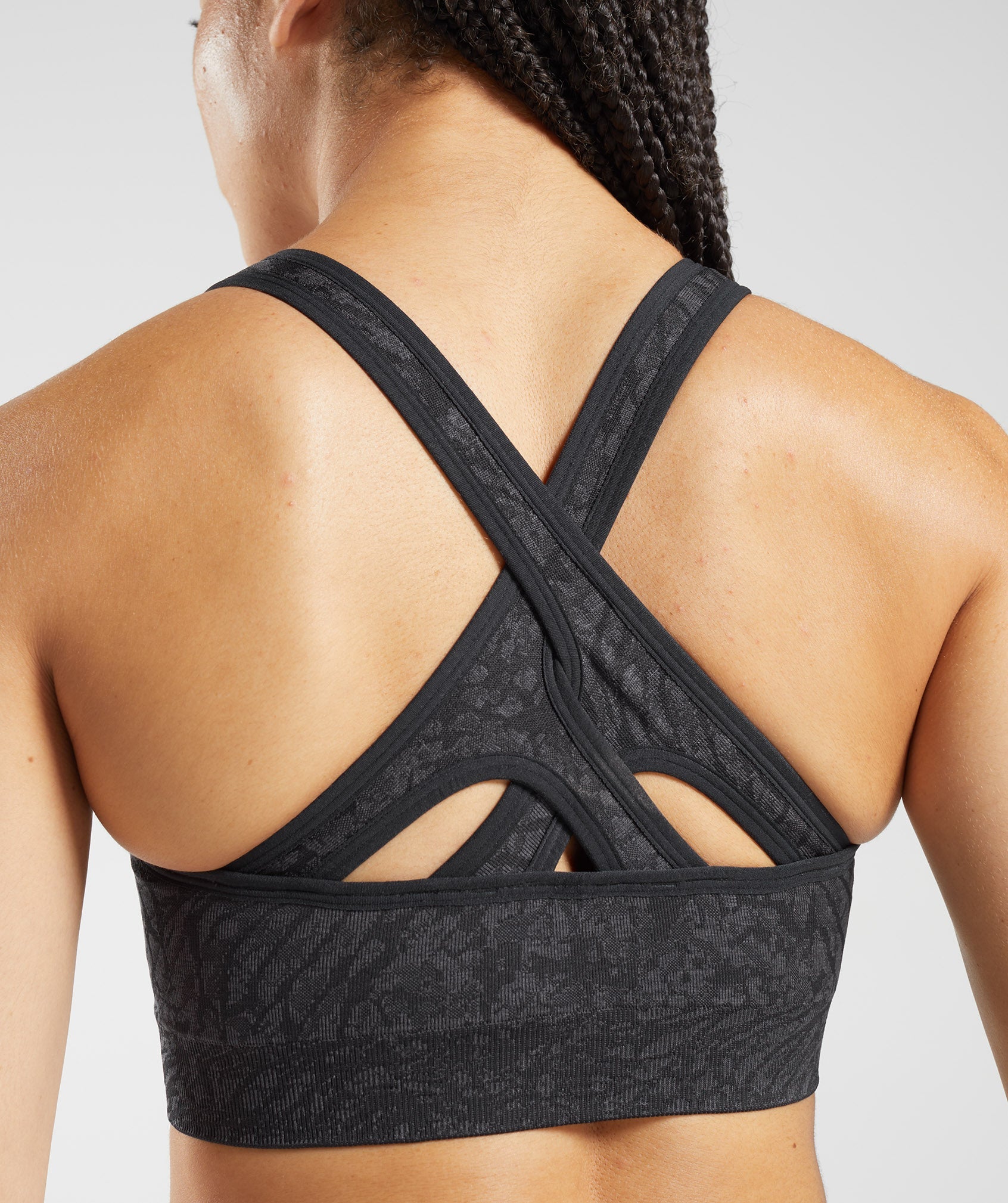 Women's Gymshark Adapt Animal Seamless Sports Bra Wild | Black