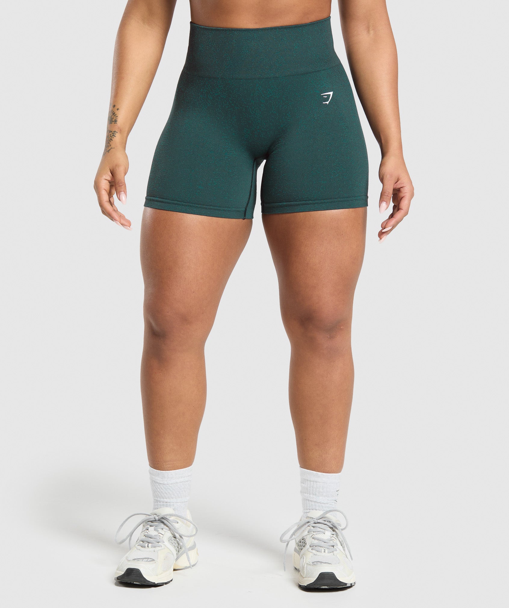 Women's Gymshark Adapt Fleck Seamless Shorts Darkest Teal