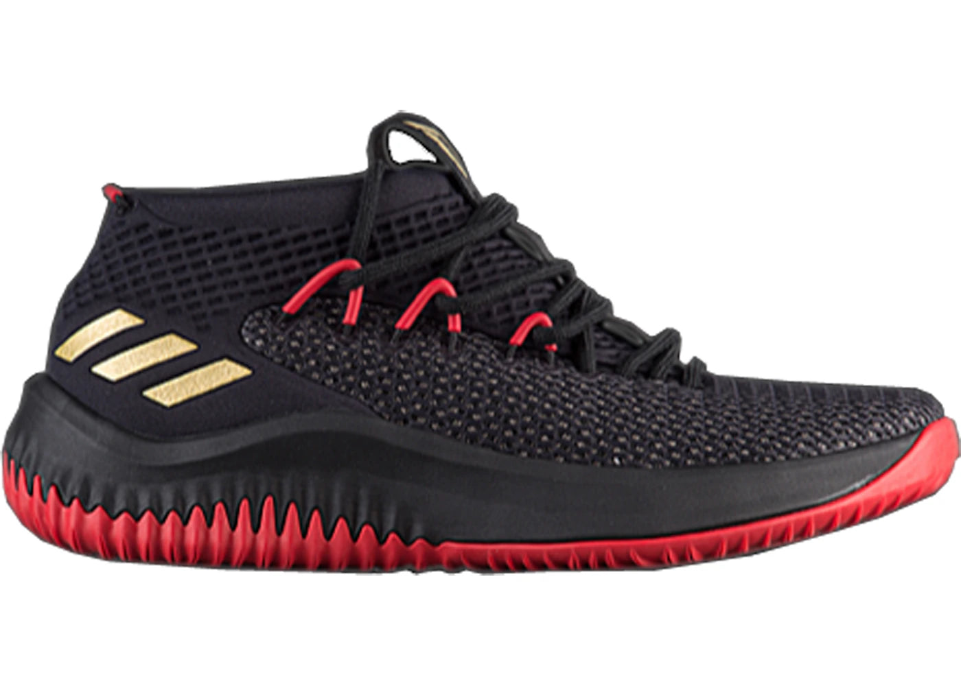 Adidas Dame 4 Black Gold Scarlet