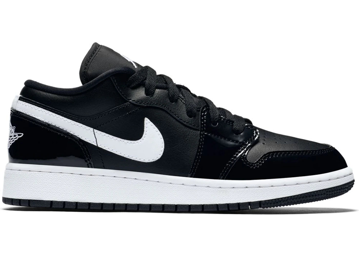 Jordan 1 Low Black Patent White (Gs)
