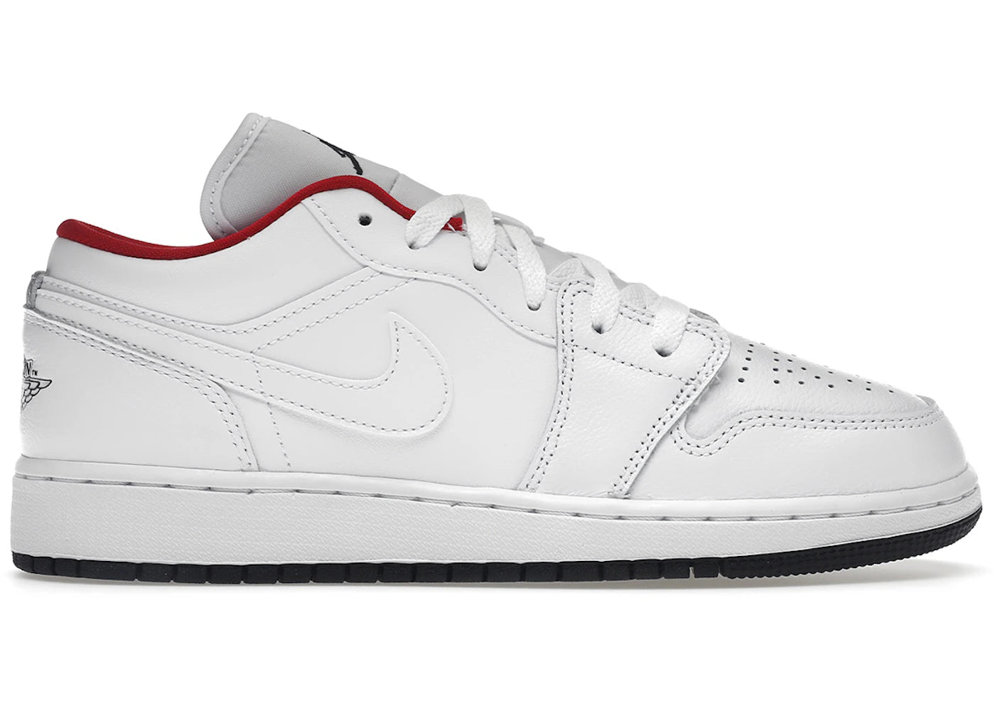 Jordan 1 Low White Gym Red Black (Gs)