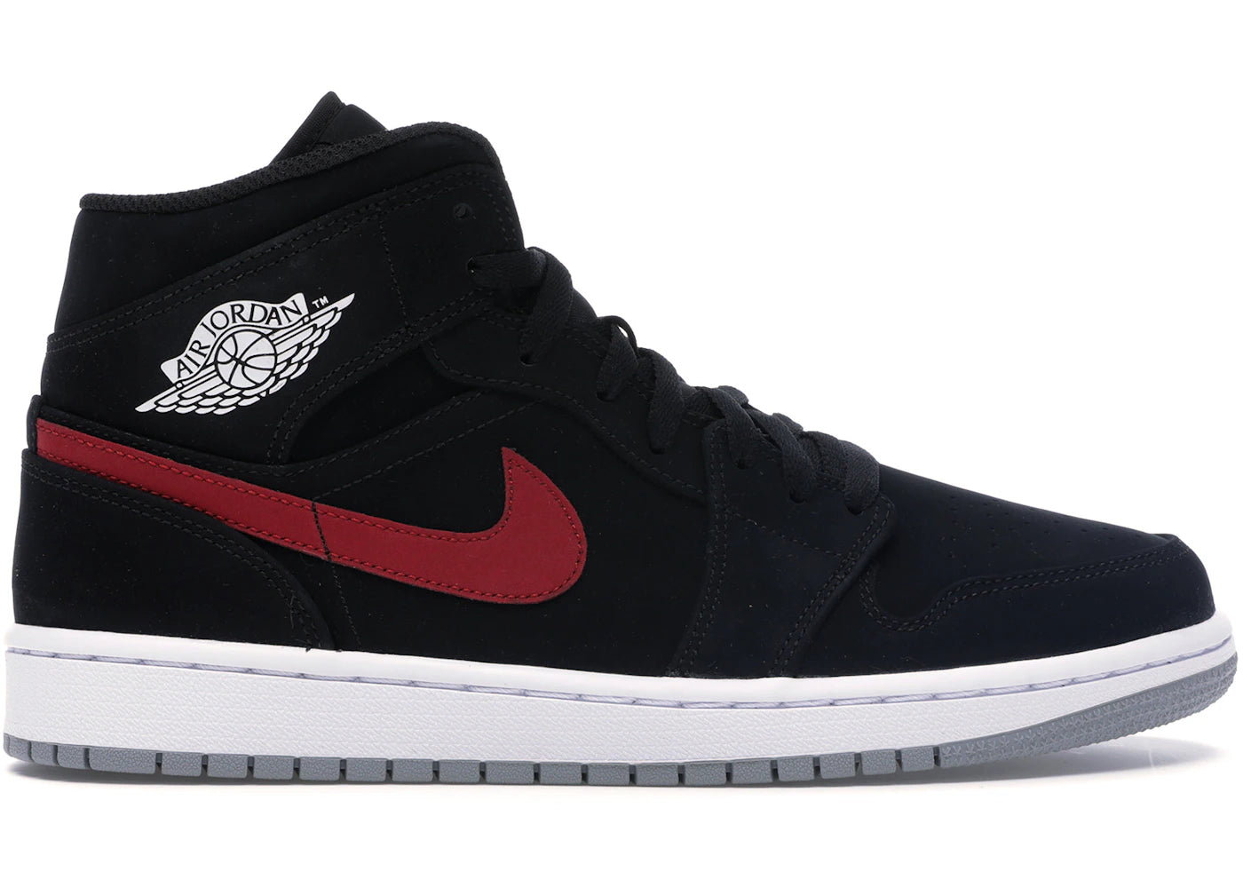 Jordan 1 Mid Multi-Color Swoosh Black
