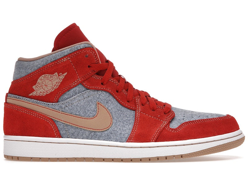 Jordan 1 Mid Denim Red