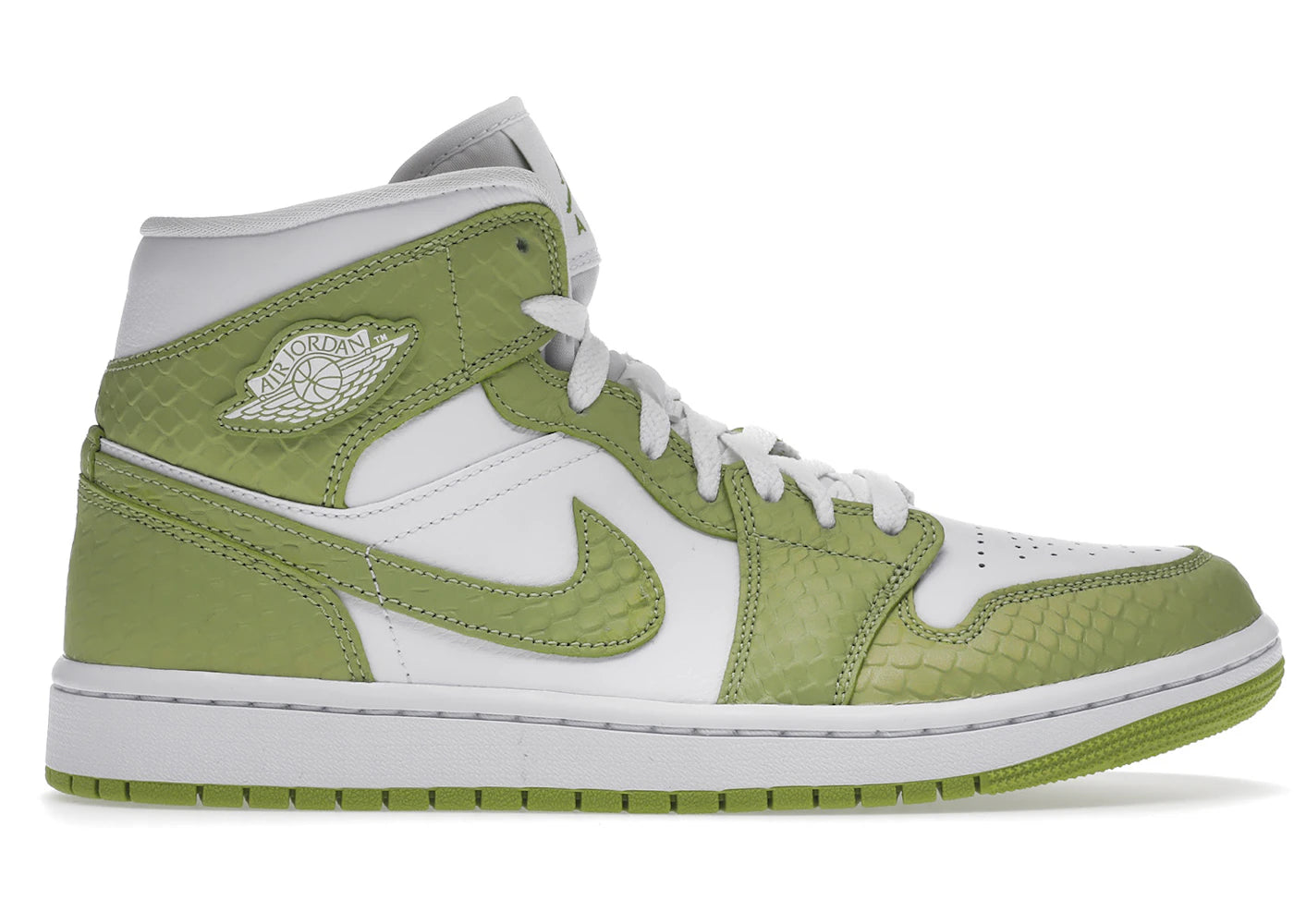 Jordan 1 Mid Green Python (Women'S)