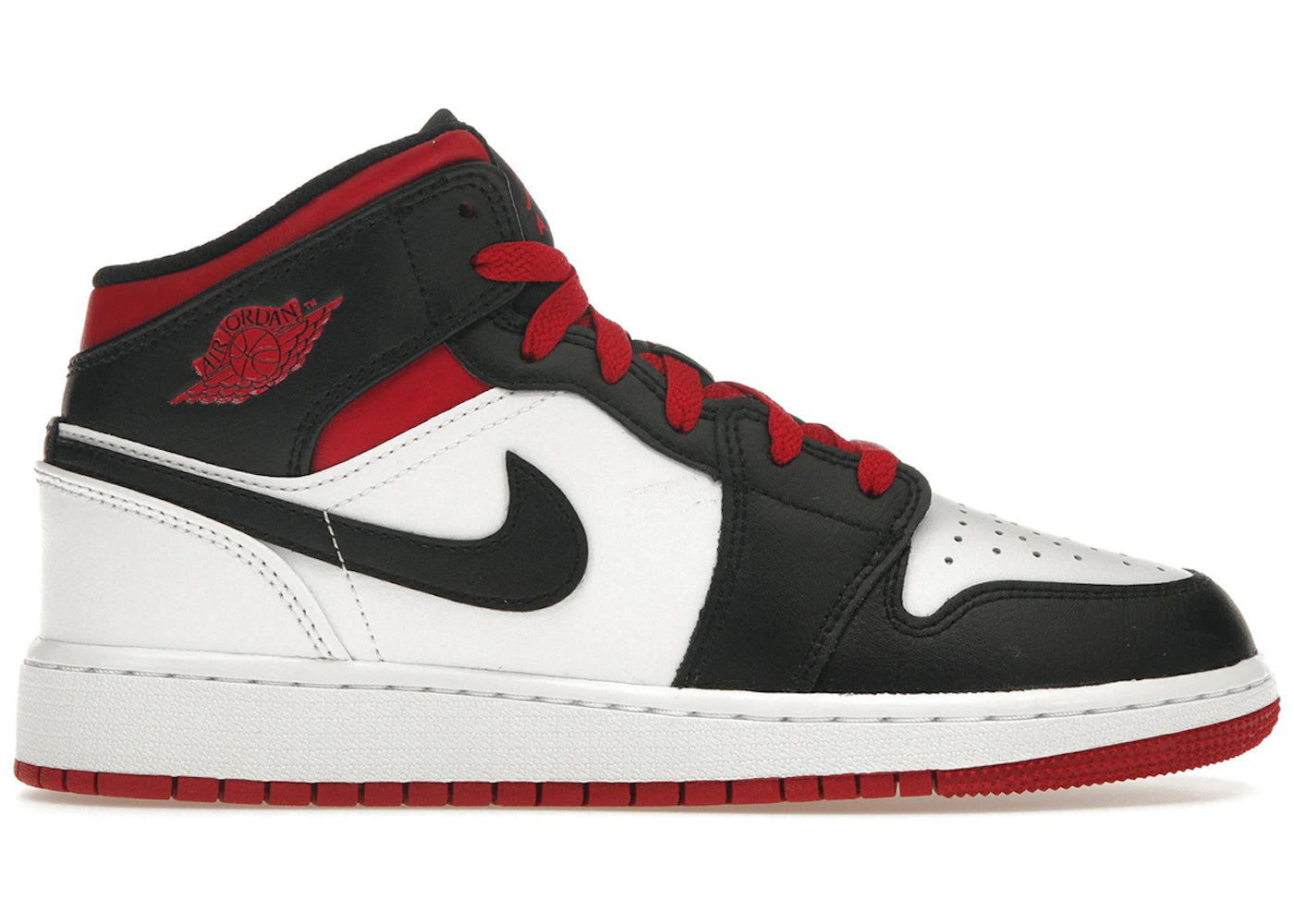 Jordan 1 Mid Gym Red Black Toe (Gs)