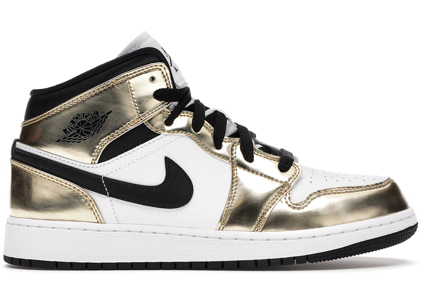 Jordan 1 Mid Metallic Gold Black White (Gs)