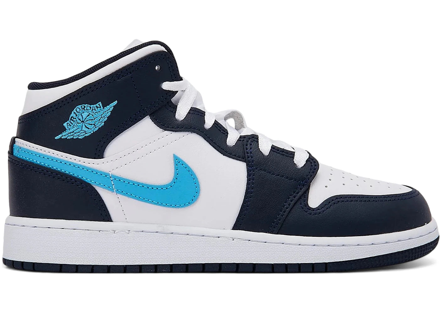 Jordan 1 Mid Obsidian Dark Powder Blue (Gs)