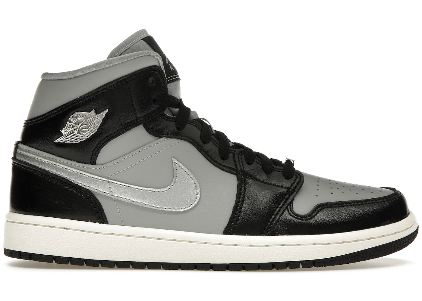 Jordan 1 Mid Se Black Metallic Silver (Women'S)