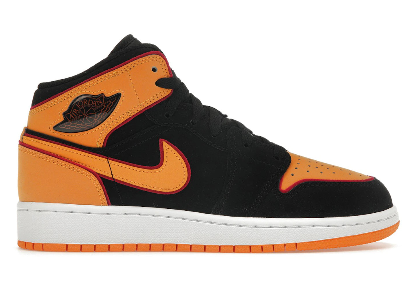 Jordan 1 Mid Se Black Vivid Orange (Gs)