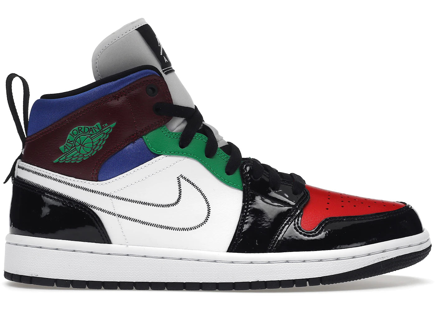 Jordan 1 Mid Se Black White Multi-Color (Women'S)