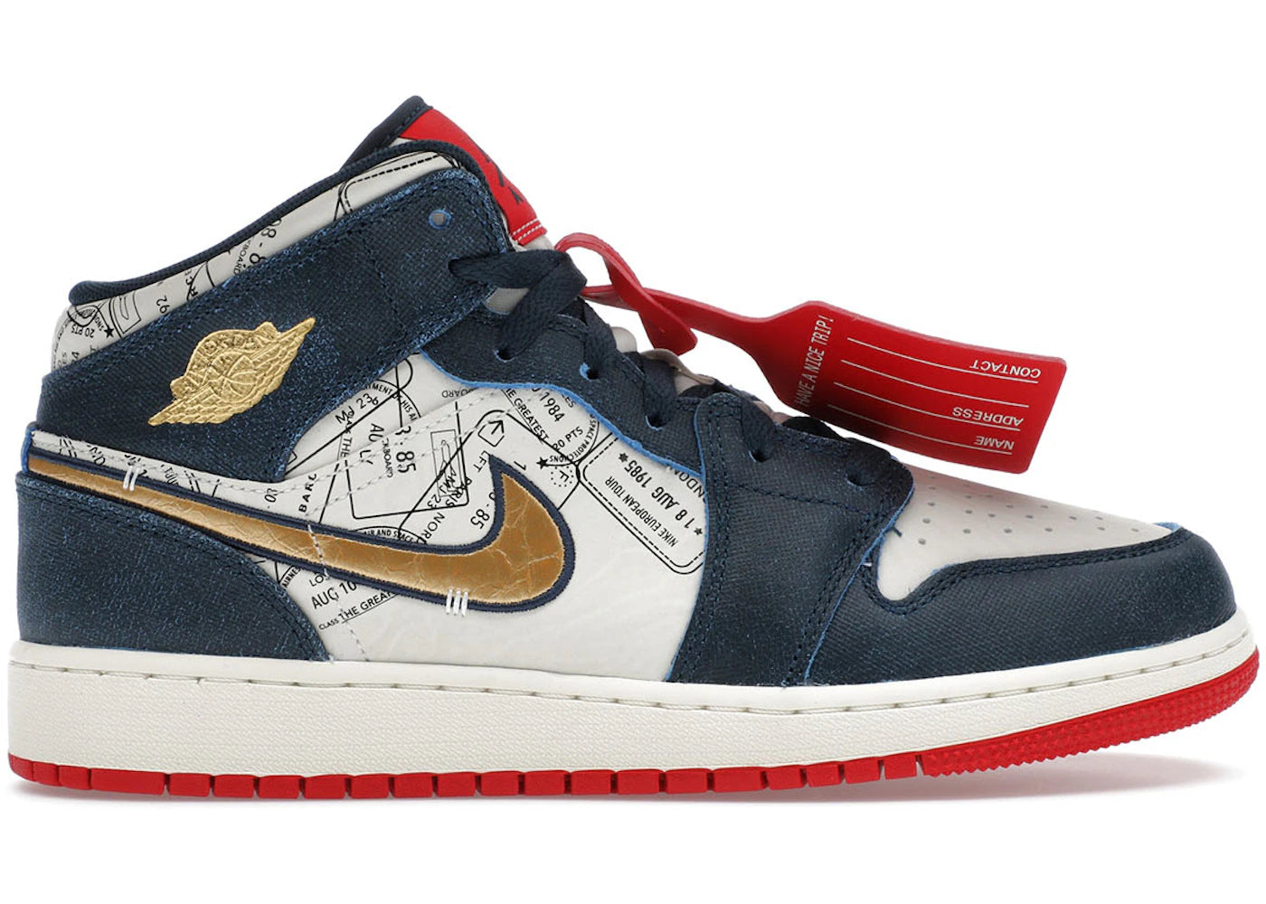 Jordan 1 Mid Se Take Flight Gold Swoosh (Gs)