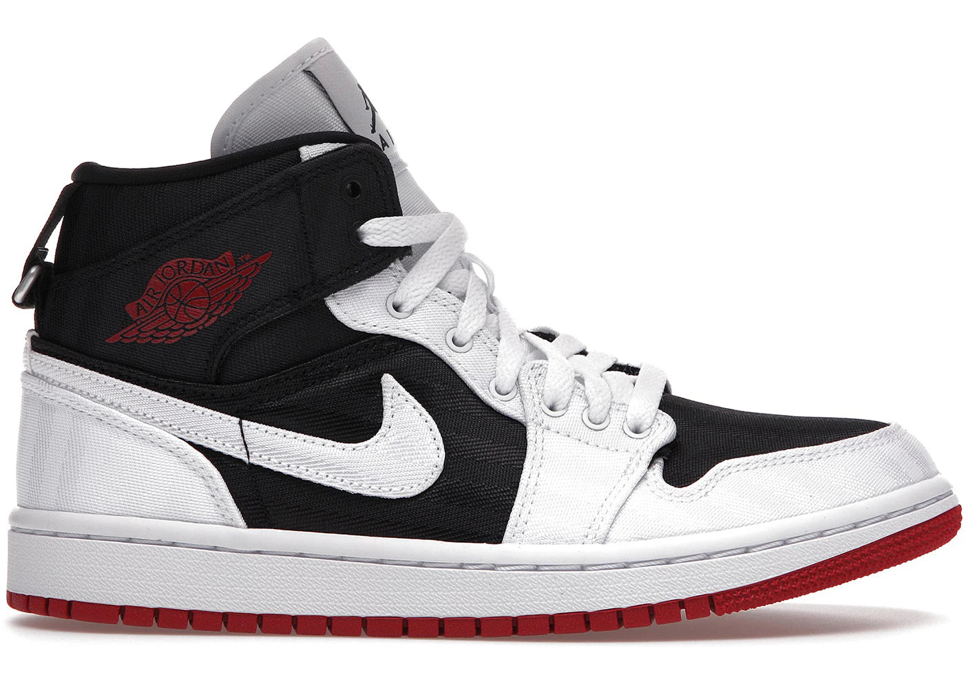 Jordan 1 Mid Se Utility Canvas White Black Gym Red (Women'S)