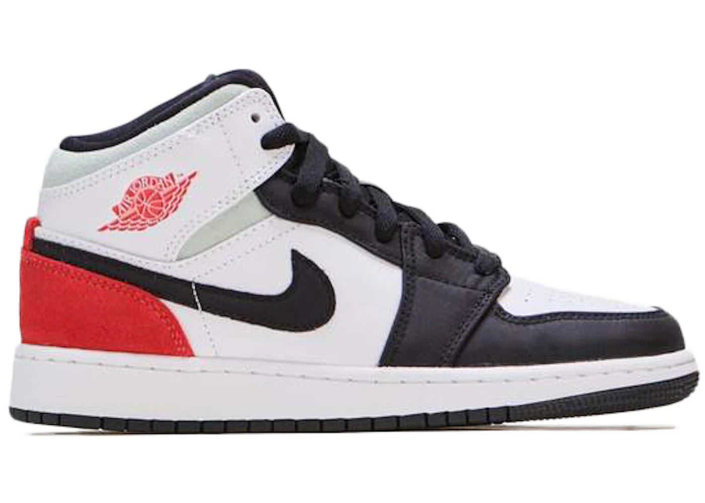 Jordan 1 Mid Se White Black Red Spruce (Gs)