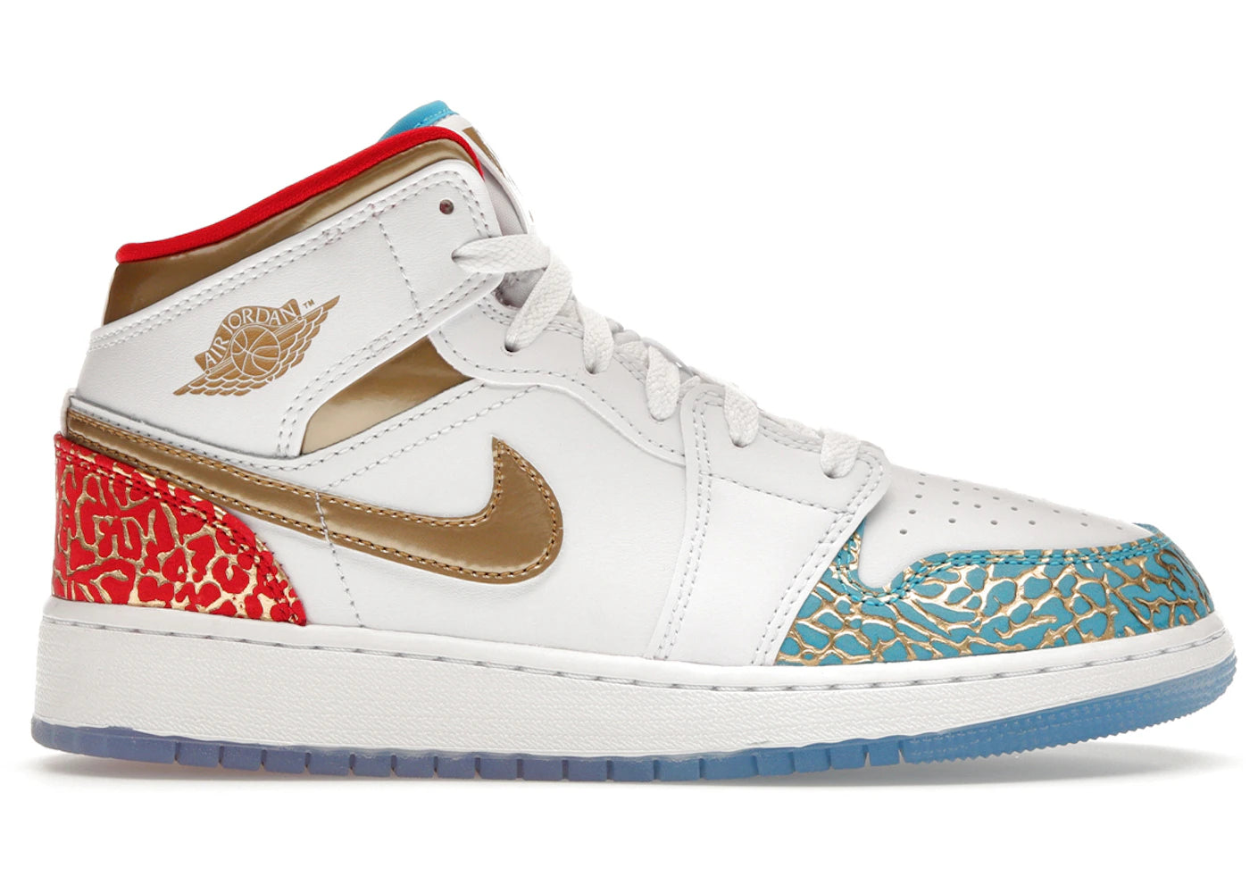 Jordan 1 Mid Sneaker School Nc To Chicago (Gs)