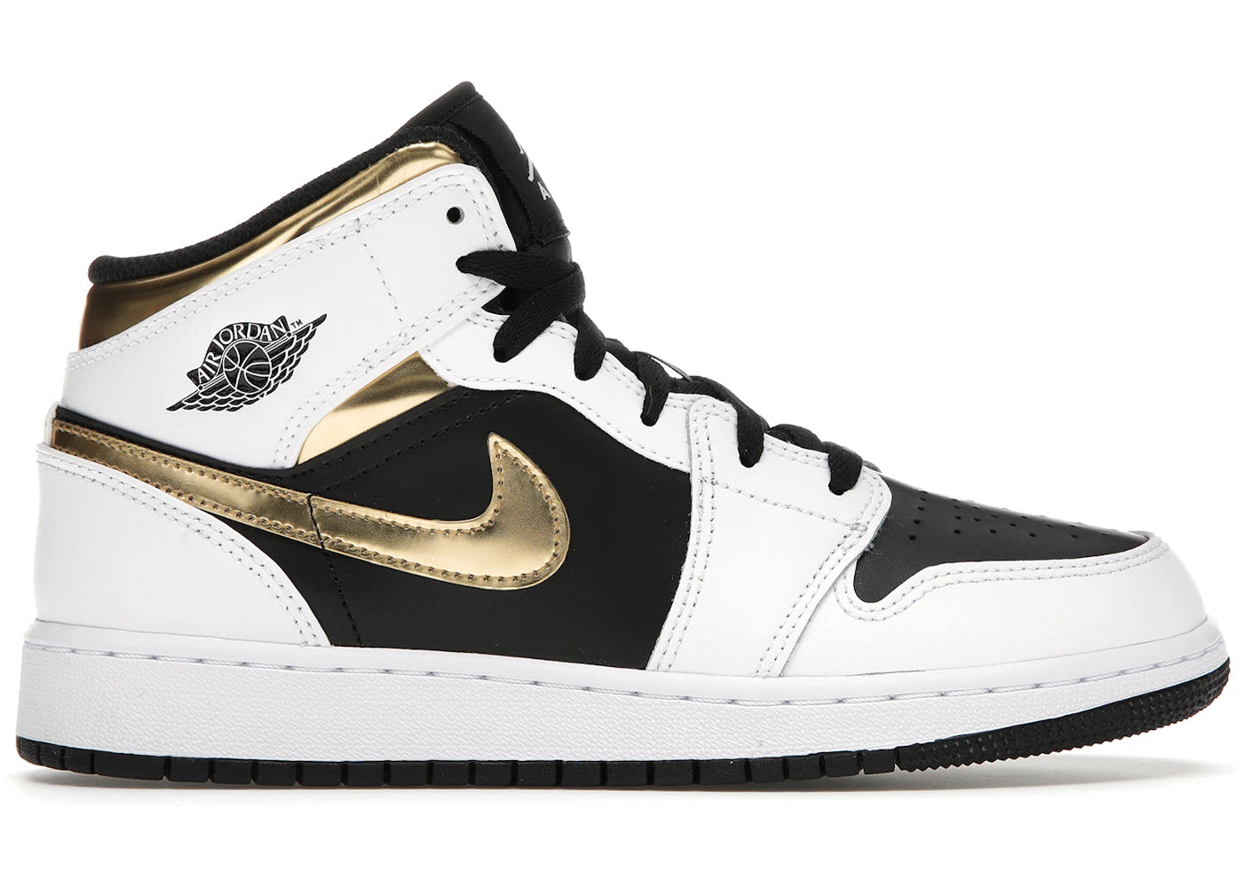 Jordan 1 Mid White Gold Black (Gs)