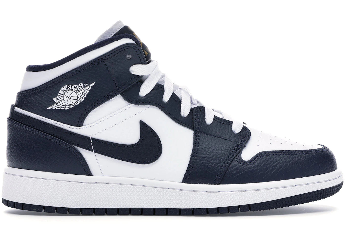 Jordan 1 Mid White Metallic Gold Obsidian (Gs)