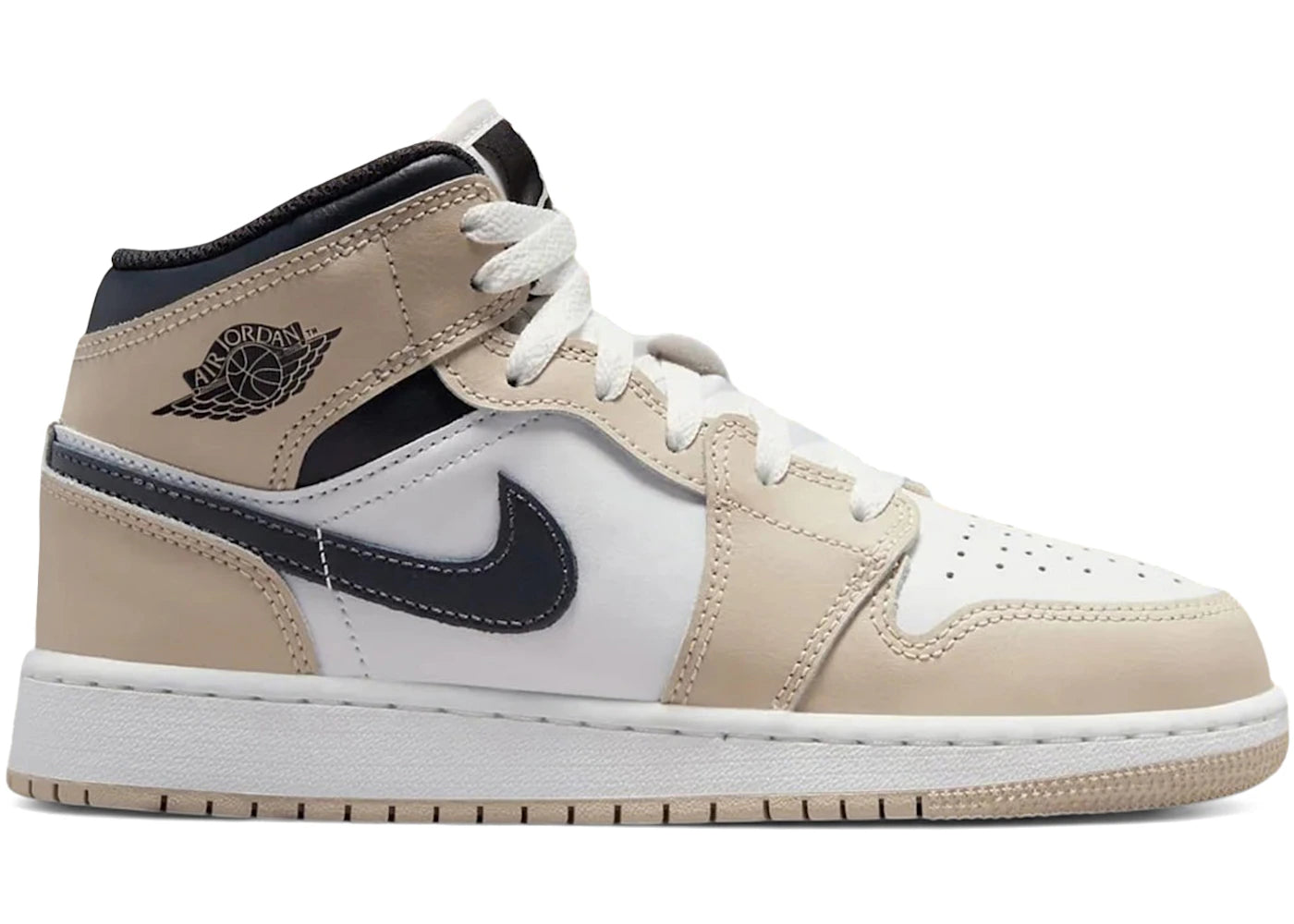 Jordan 1 Mid White Off Noir Rattan (Gs)