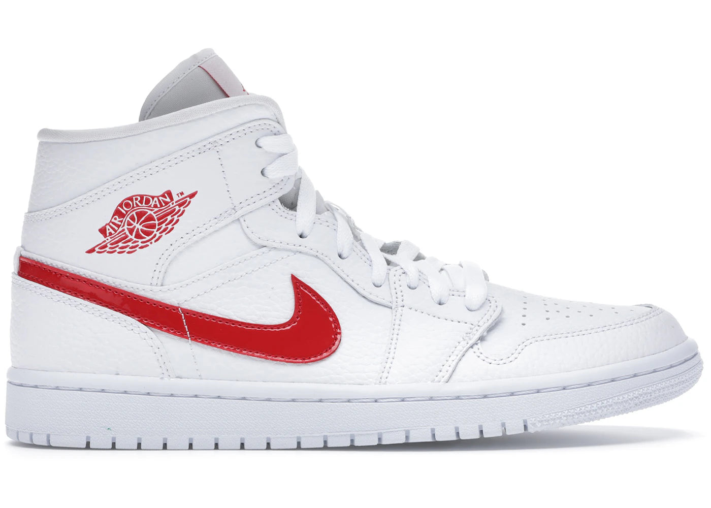 Jordan 1 Mid White University Red (Women'S)