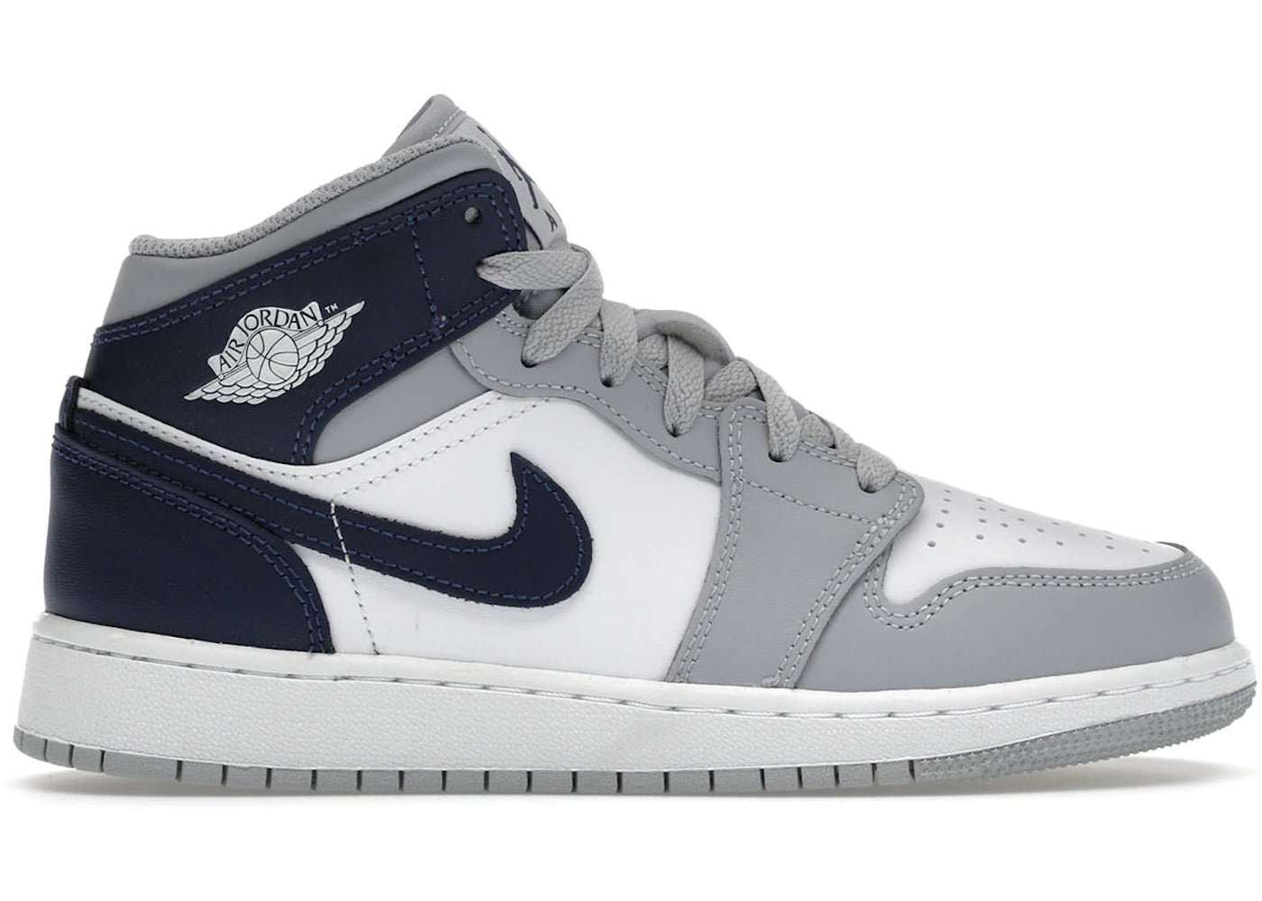 Jordan Mid Wolf Grey Midnight Navy (Gs) UK (EU 40)
