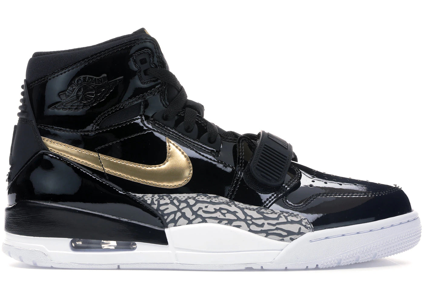 jordan legacy 312 black gold patent