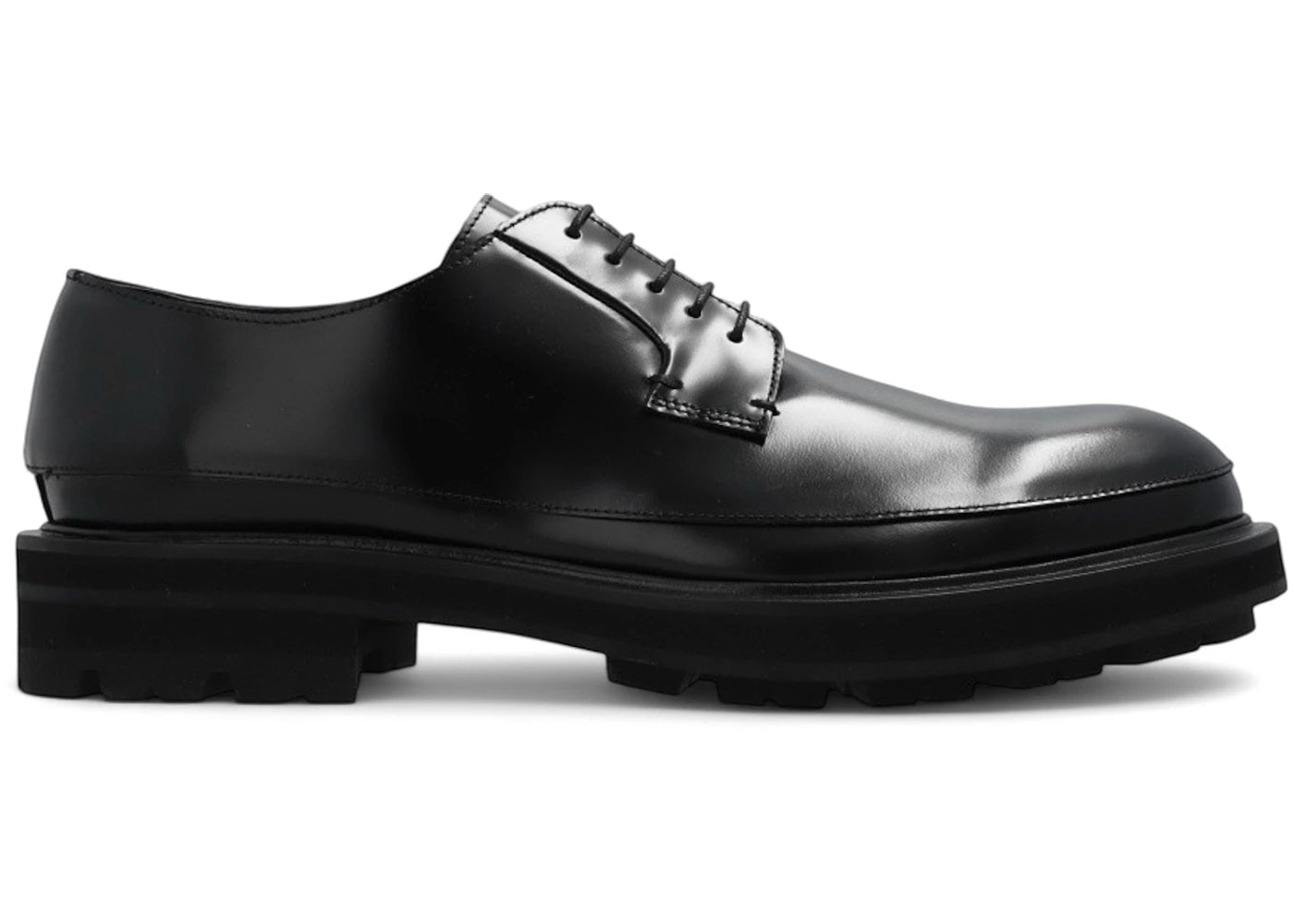 alexander mcqueen chunky lace up loafers black