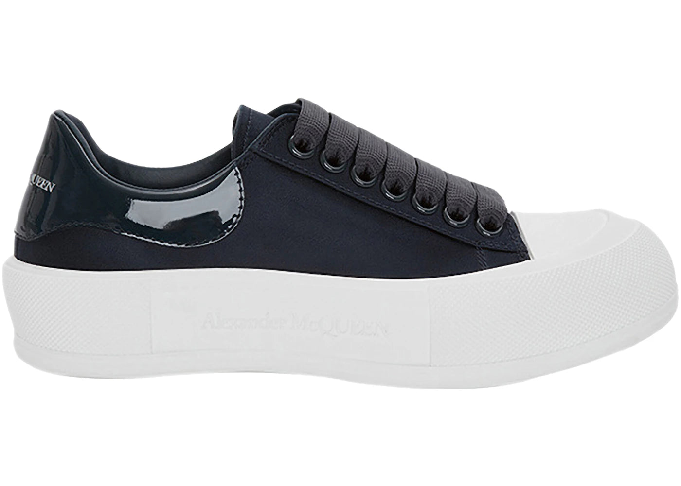 alexander mcqueen deck skate plimsoll lace-up anthracite (women's)