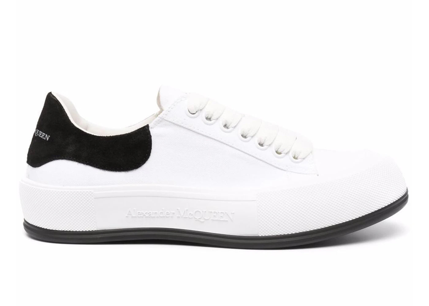 Alexander Mcqueen Deck Skate Plimsoll Lace-Up White Black