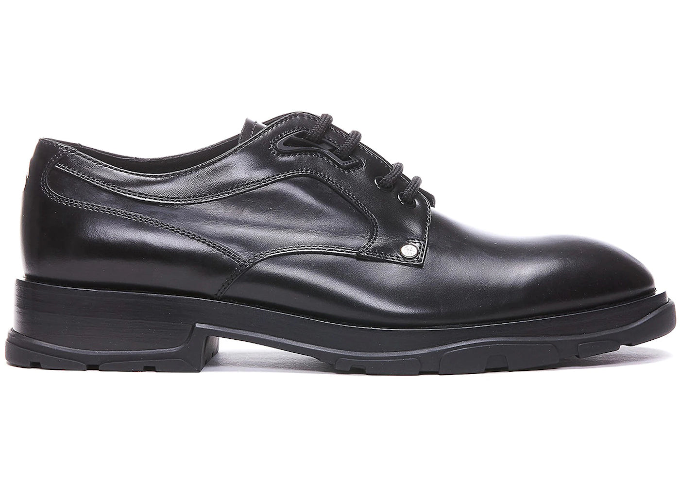alexander mcqueen derby leather loafers black