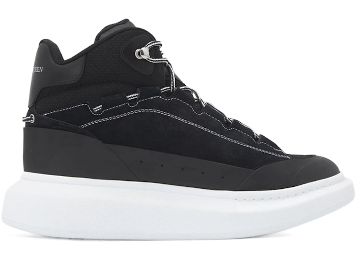 alexander mcqueen high top skate sneaker black white