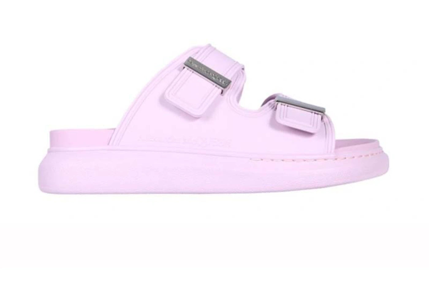 alexander mcqueen hybrid buckled rubber sandal pink (women's)
