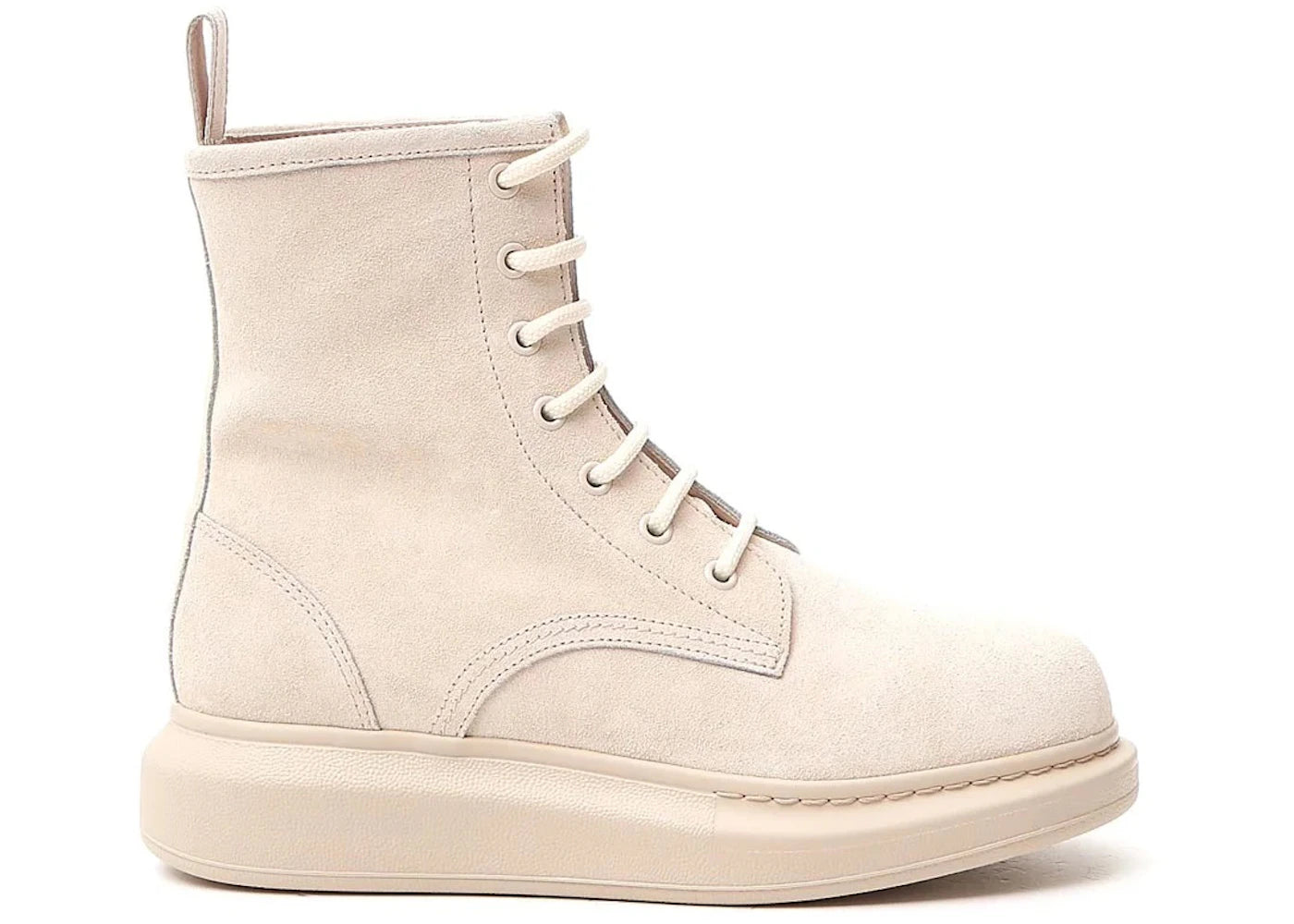 alexander mcqueen hybrid chelsea boot beige suede (women's)