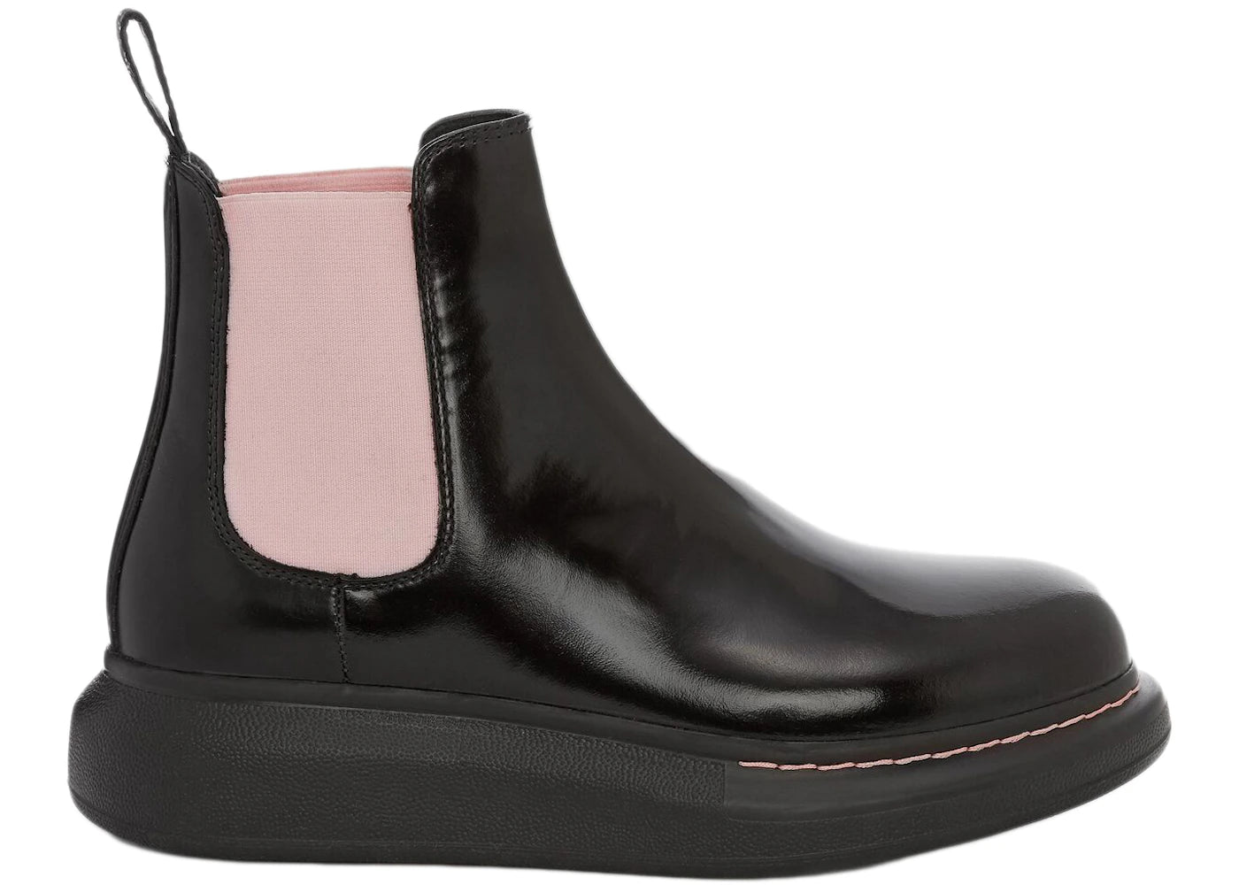 alexander mcqueen hybrid chelsea boot black sugar pink (women's)