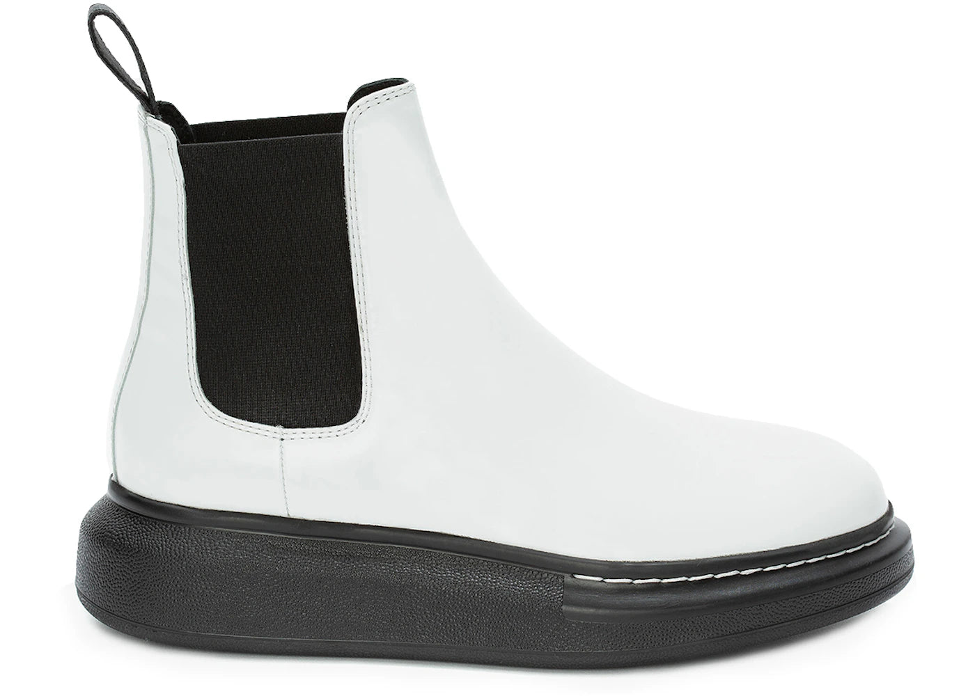alexander mcqueen hybrid chelsea boot black white (women's)