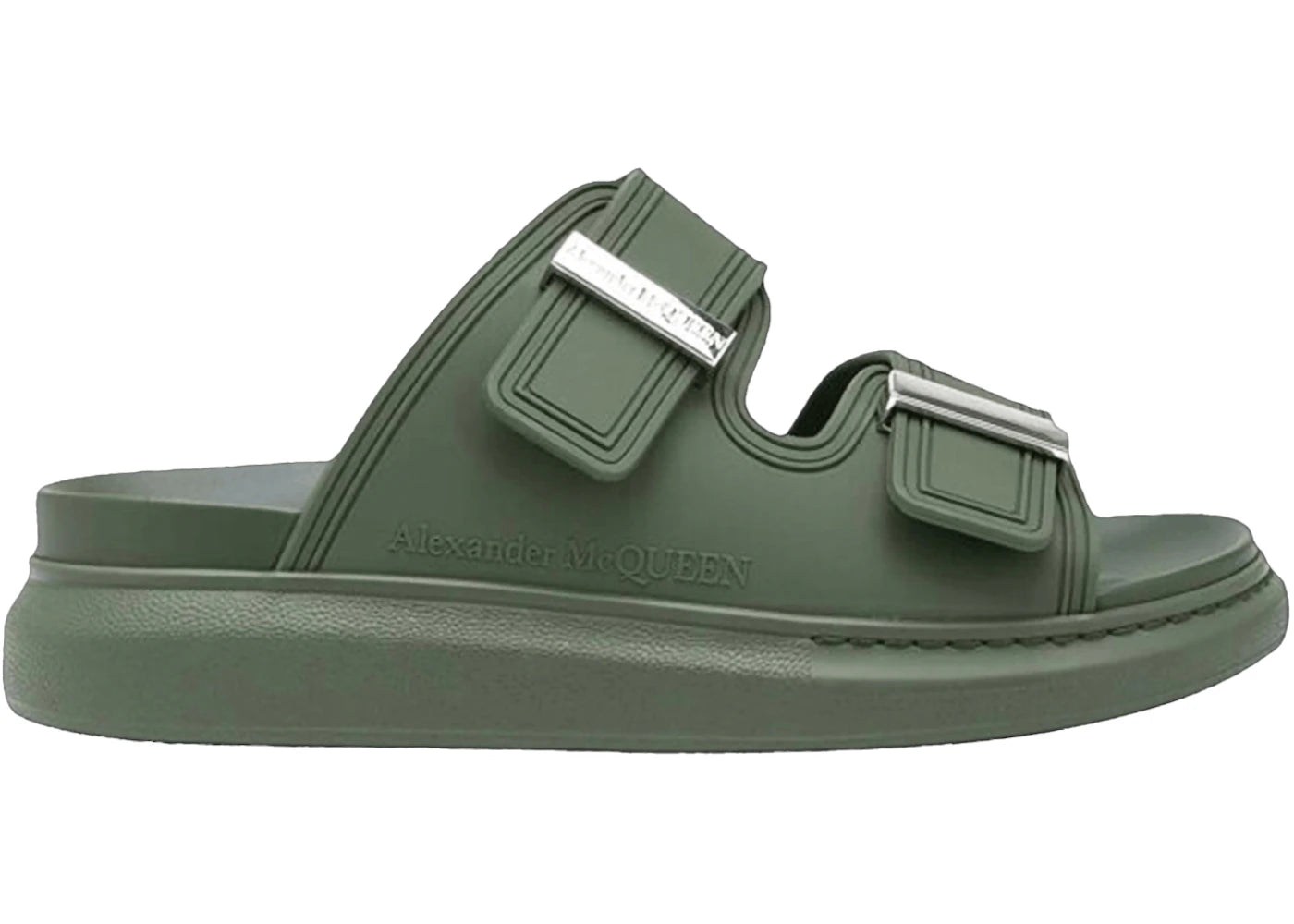 Alexander Mcqueen Hybrid Double Buckle Sandal Khaki – Kicks