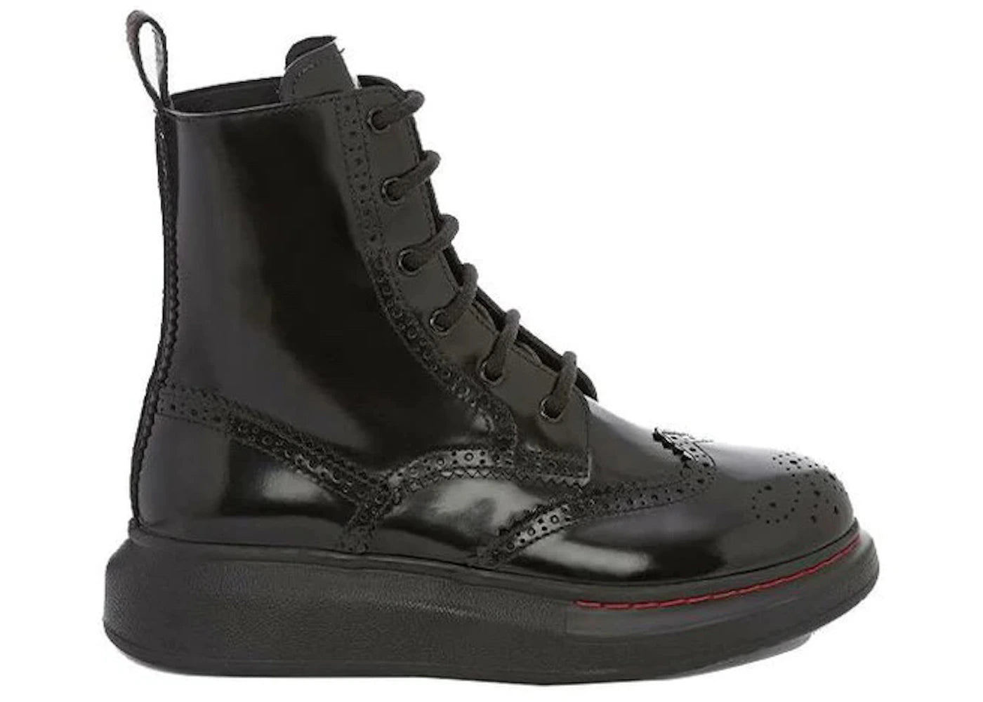 alexander mcqueen hybrid lace up boot black (women's)
