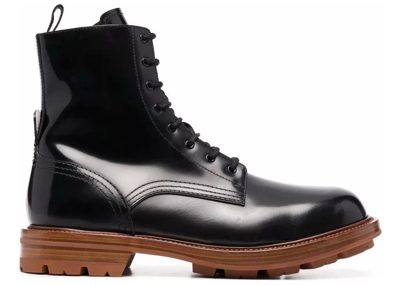 alexander mcqueen leather boots black brown