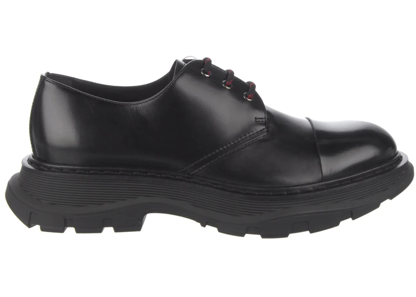 alexander mcqueen leather derby shoe black