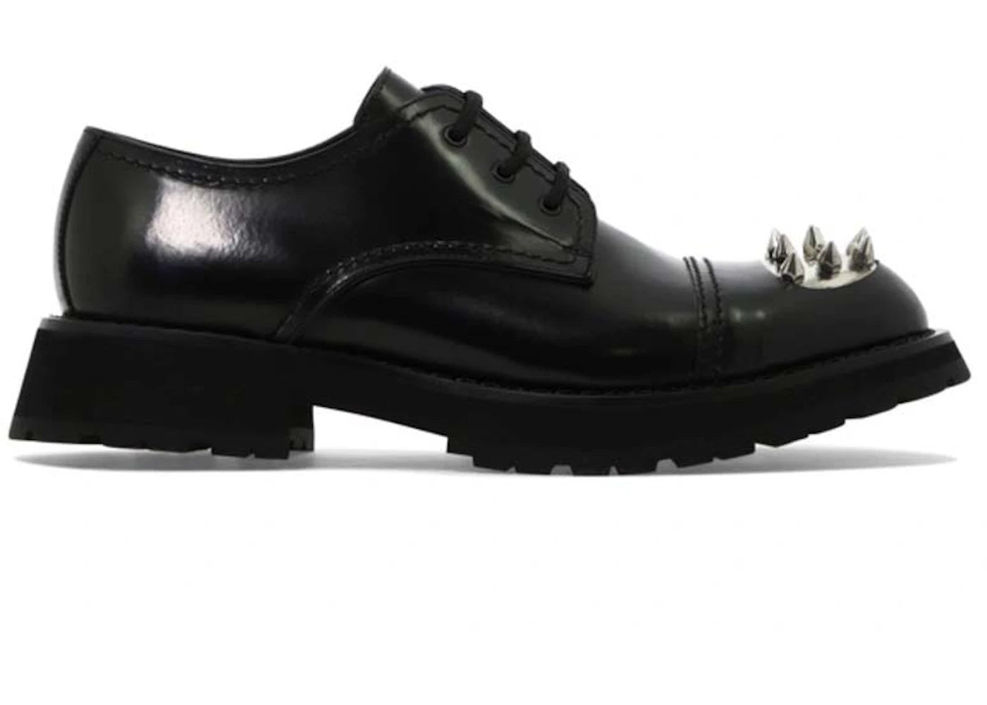 alexander mcqueen monkstrap lace-up shoe black