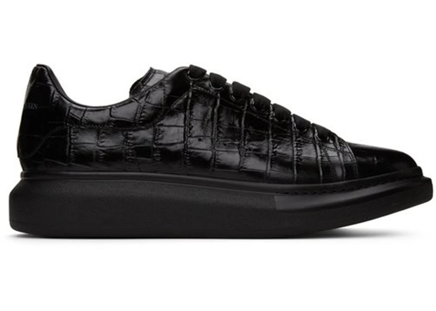 alexander mcqueen oversized black black croc