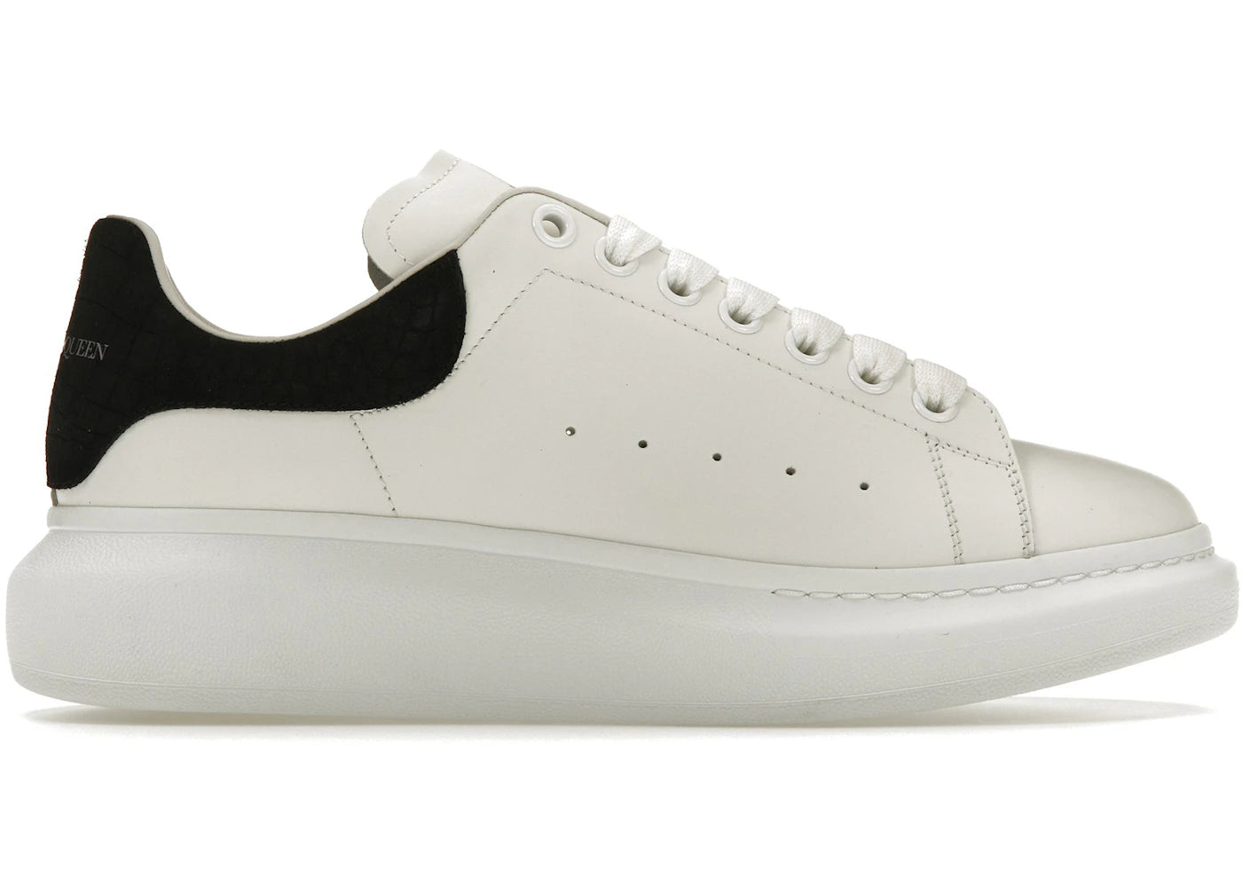 alexander mcqueen oversized black embossed suede croco