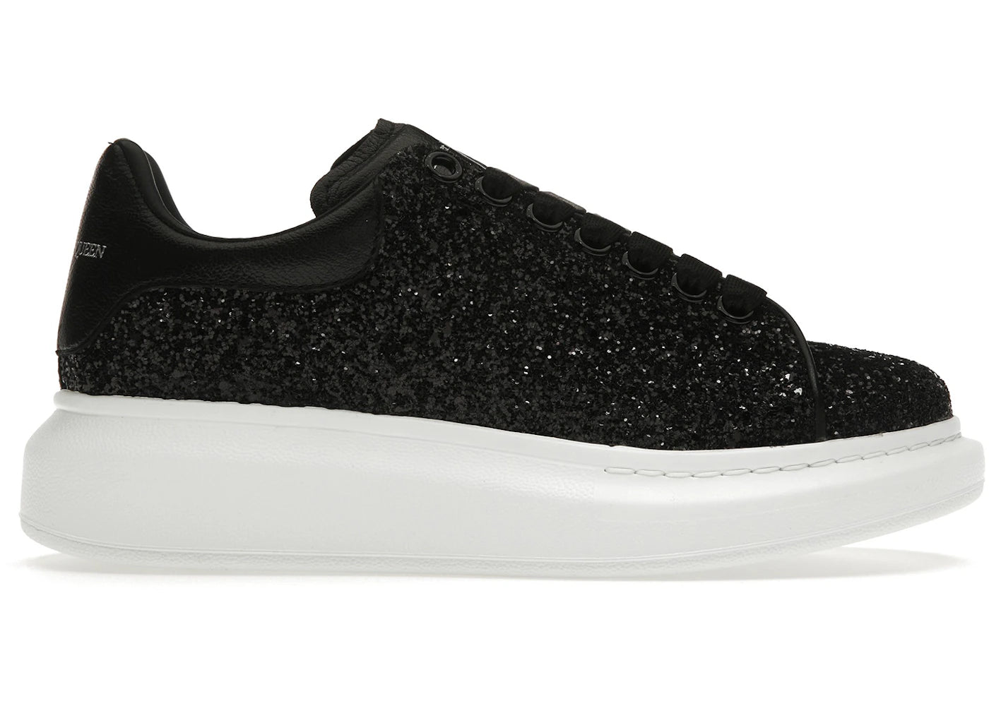 alexander mcqueen oversized black glitter (women's)