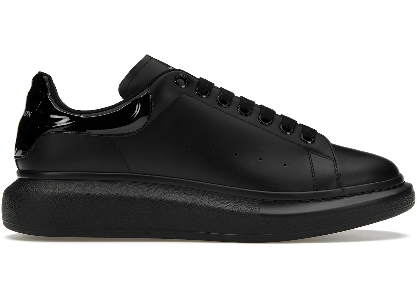 alexander mcqueen oversized black gloss heel