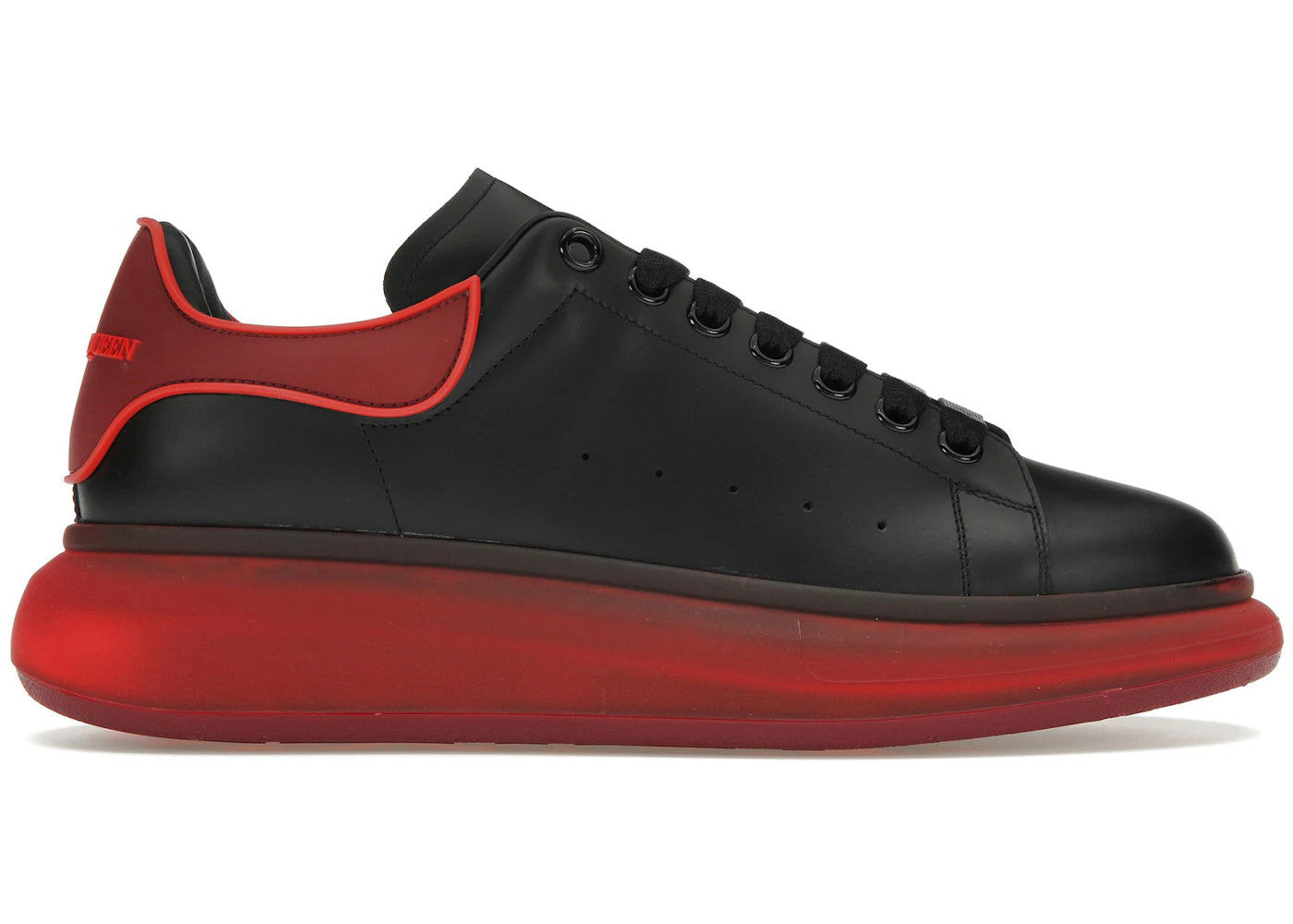alexander mcqueen oversized black red translucent sole