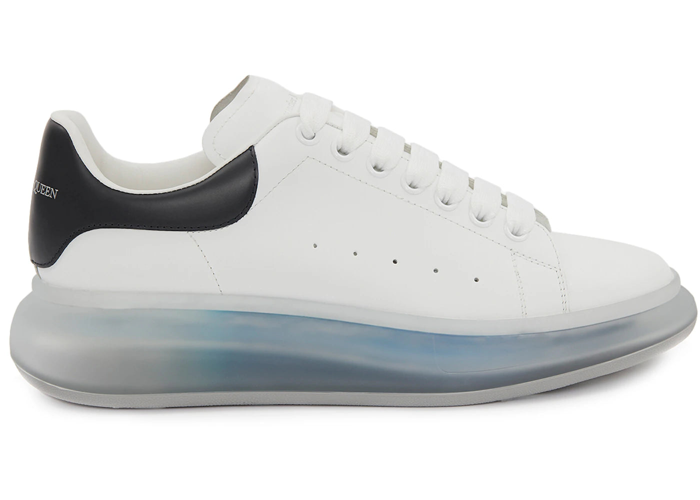 alexander mcqueen oversized clear sole white navy blue