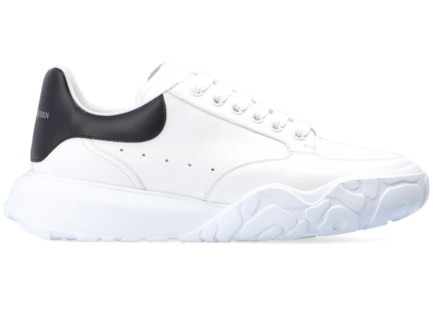 alexander mcqueen oversized court trainer white black