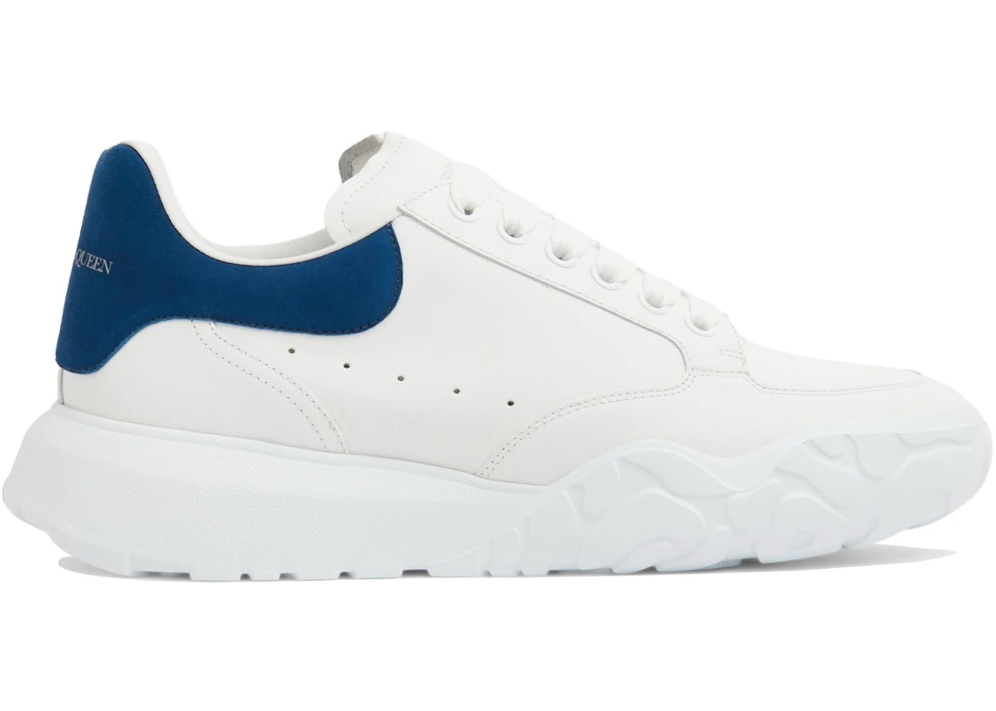 alexander mcqueen oversized court white blue