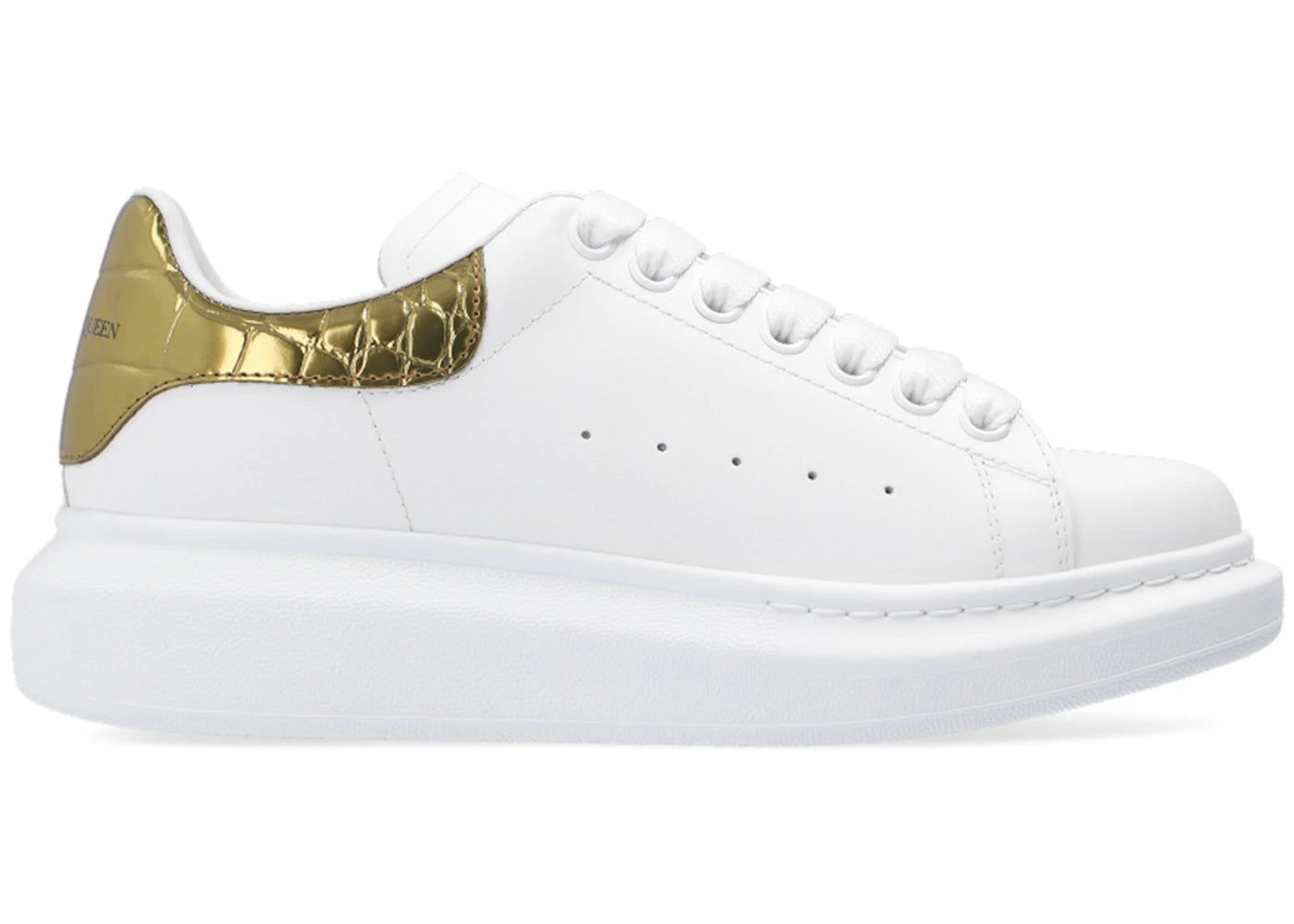 alexander mcqueen oversized gold crocodile (women's)